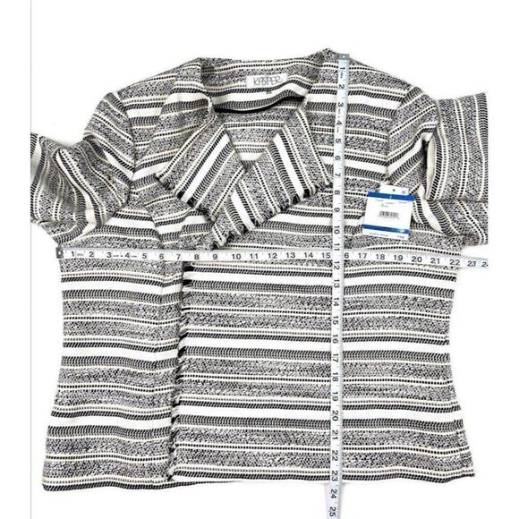 Kasper Blazer Jacket XL Black White Tweed Open - Picture 8 of 8